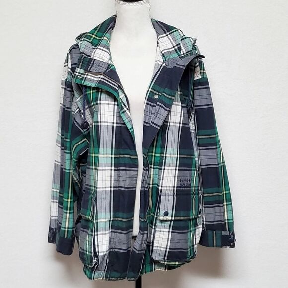 LAUREN Ralph Lauren Plaid Full-zip Drawstring Hooded Elastic Waistband Jacket M - Picture 12 of 16